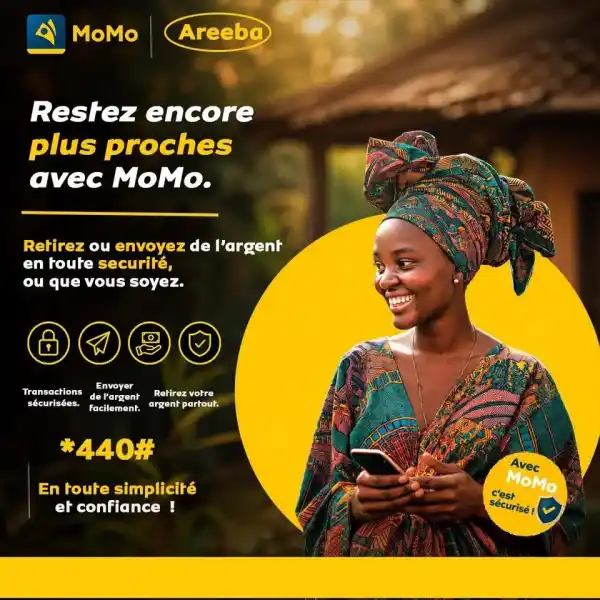 Restez encore plus proches avec MoMo — retirez ou envoyez de l’argent en toute sécurité, où que vous soyez. *440#